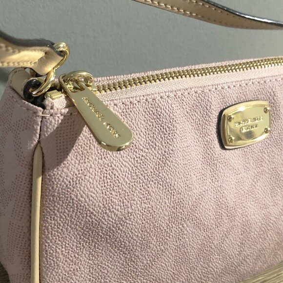 Michael Kors Monogram Mini Apricot Pink Shoulder Crossbody Bag - Picture 10 of 14